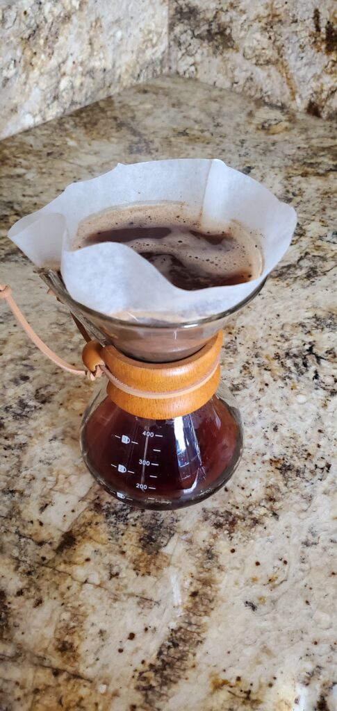 brewing coffee