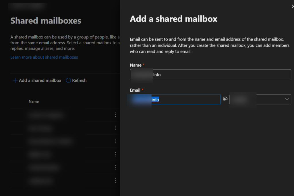add shared mailbox