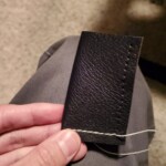 stitching leather key holder one side